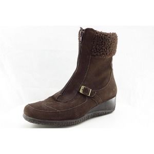 Sudini‎ Mid-Calf Boots Women Zip Boot Sz 8.5 M Brown Suede